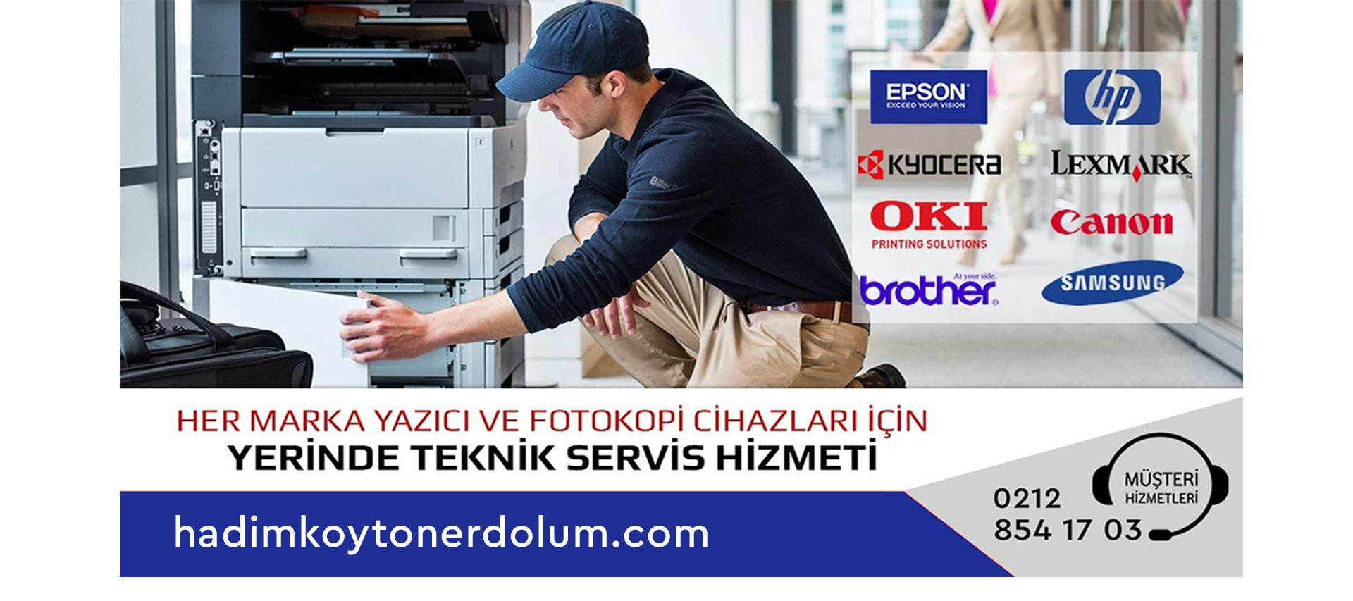 Hadımköy Toner Lexmark, Konica Minolta, Pantum, Oki, Xerox, Hp, Brother, Samsung, Kyocera, Canon, Utax, Sharp, Ricoh, Epson, Panasonic ve çok daha fazla marka ve model yazıcı, tarayıcı, fotokopi cihazlarınızın muadil toner, orjinal toner, drum, toner tozu, kartuş, çip, mürekkep, yazıcı, çip ihtiyaçlarınız ile birlikte Yazıcı ve Fotokopi cihazlarınız için teknik servis ve kiralama hizmetleri.