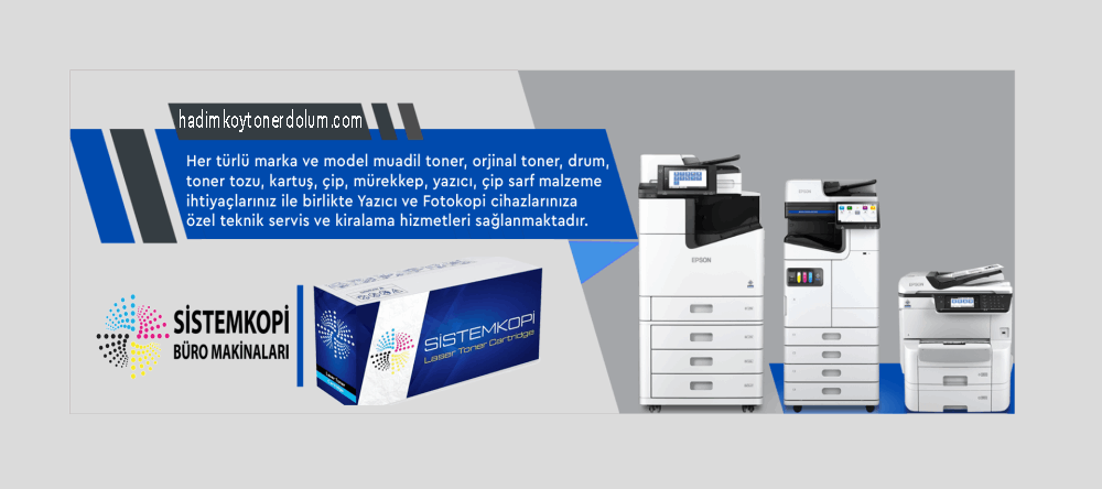 Hadımköy Toner Lexmark, Konica Minolta, Pantum, Oki, Xerox, Hp, Brother, Samsung, Kyocera, Canon, Utax, Sharp, Ricoh, Epson, Panasonic ve çok daha fazla marka ve model yazıcı, tarayıcı, fotokopi cihazlarınızın muadil toner, orjinal toner, drum, toner tozu, kartuş, çip, mürekkep, yazıcı, çip ihtiyaçlarınız ile birlikte Yazıcı ve Fotokopi cihazlarınız için teknik servis ve kiralama hizmetleri.